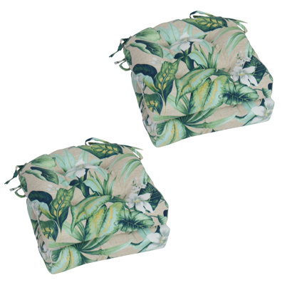 16-Inch Rounded Back Outdoor Tufted Chair Cushions (Set Of 4)
