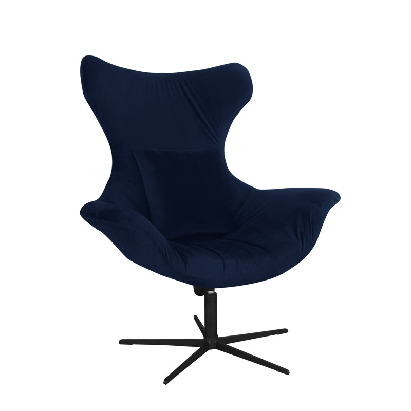 Swivel Lounge Chair, Navy Blue