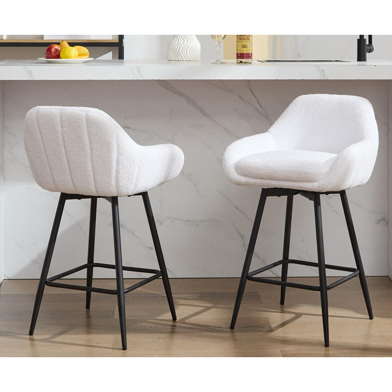 Upholstered Swivel Accent Chair, White