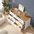 Migneco 47.2-inch wide 6-drawer double dressers with metal handles，storage cabinet-1890036235