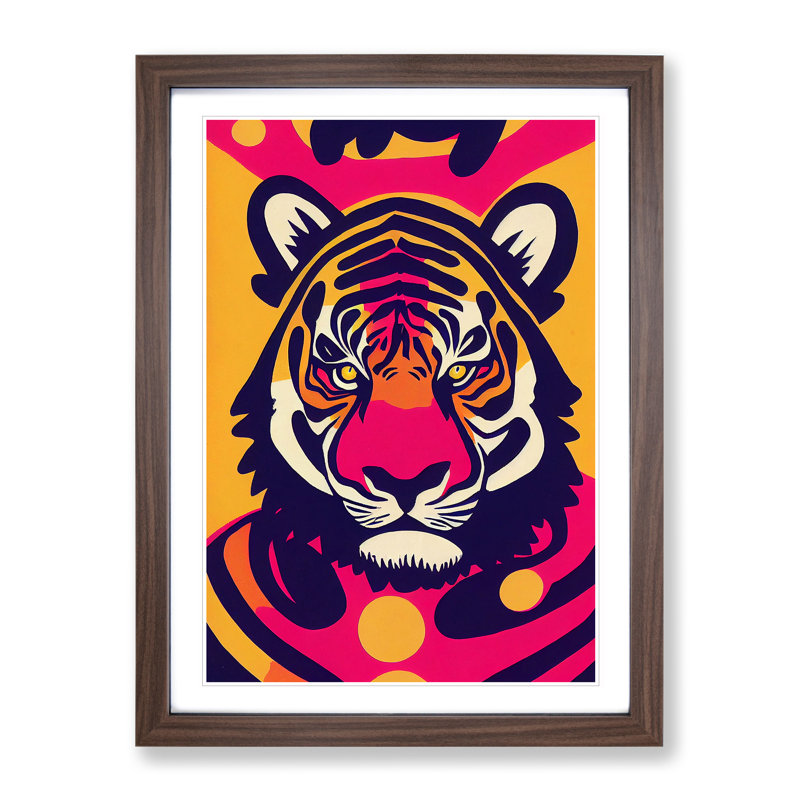 Tiger Abstract - Framed Print, Walnut Framed, 46cm H x 34cm W x 2cm D