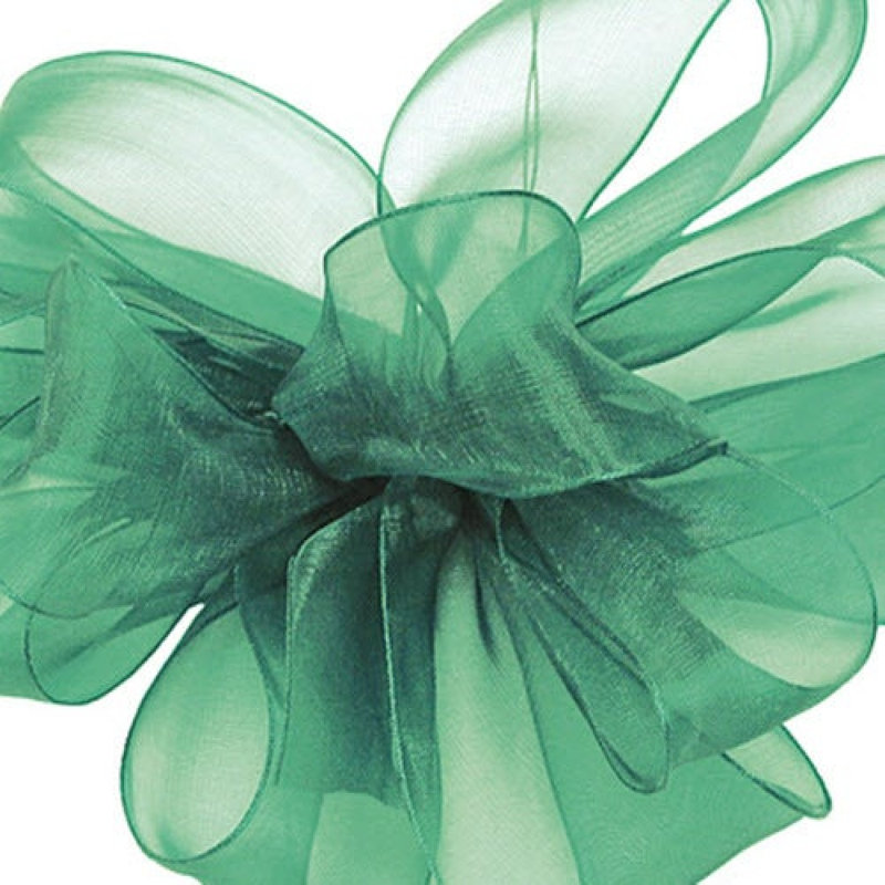 1,5 po (s) Ruban en mousseline de soie vert forêt X100YDS, Green