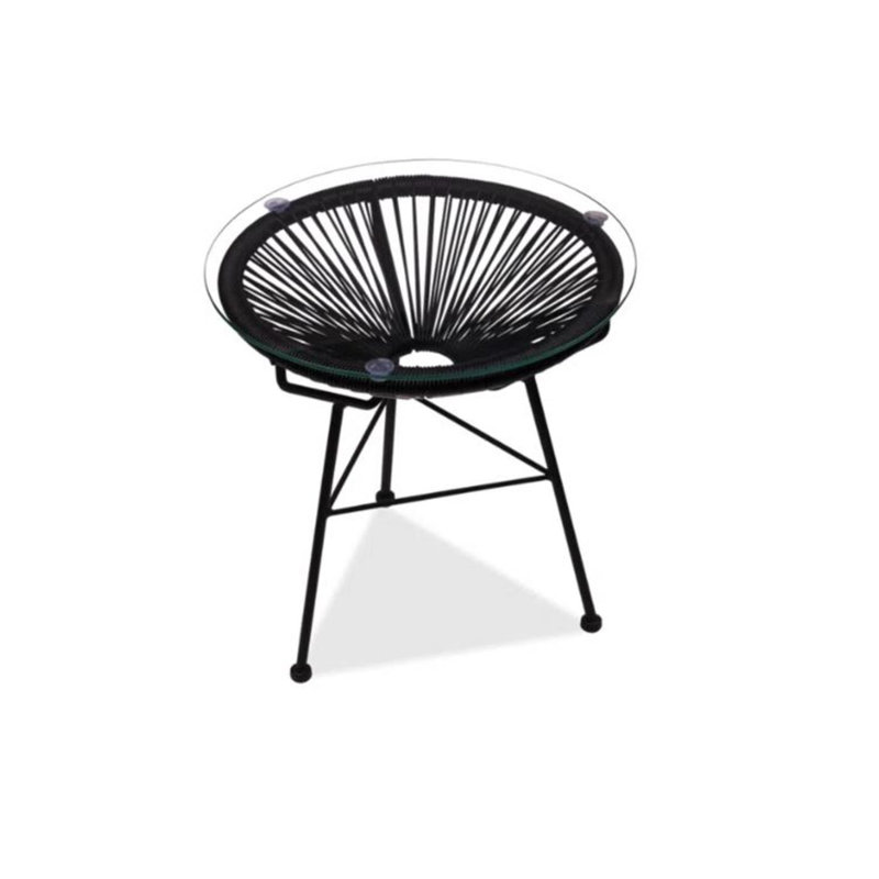 Acapulco Outdoor Round Side Table, Black, Candy Apple