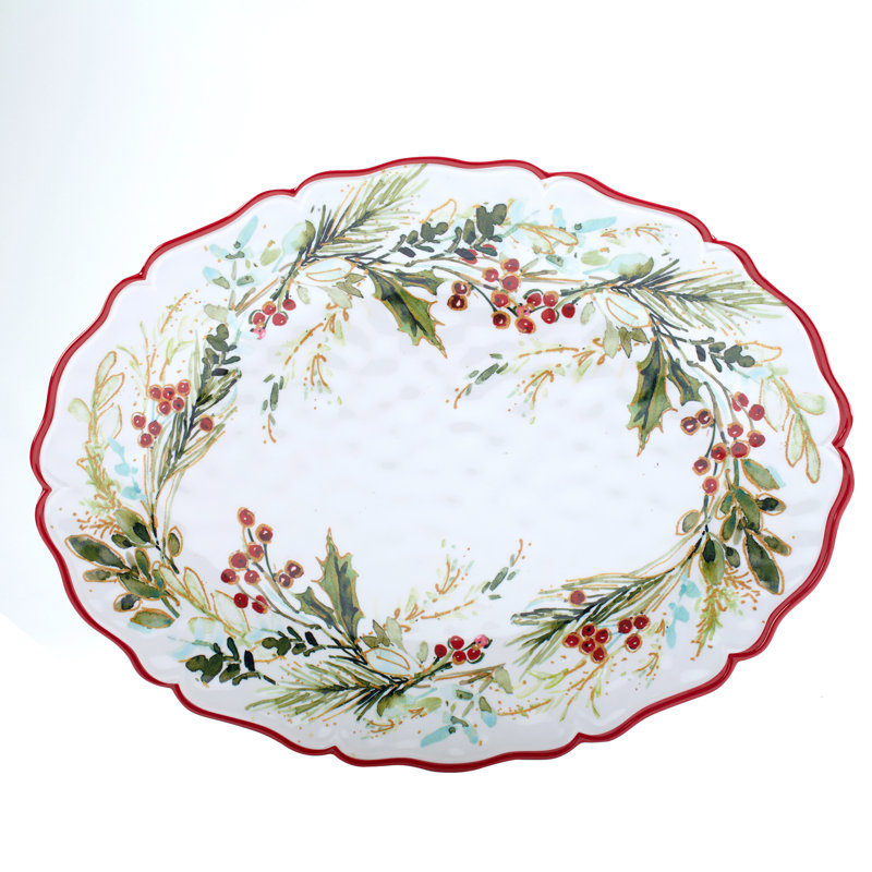 Christmas Gatherings Melamine Round and Oval Platter Set