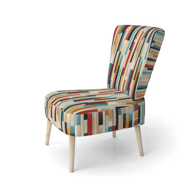 Modern Bold Stripes Pattern - Upholstered Modern Side Chair, Striped Pattern Accent Chair