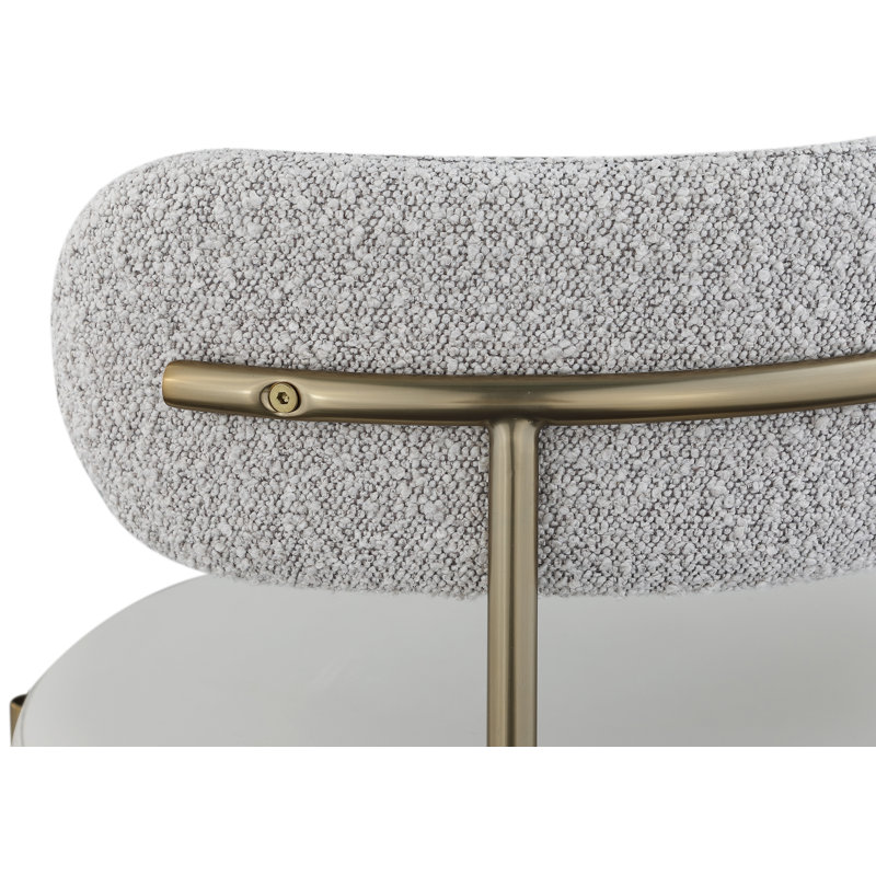 Beacon Side Chair, Taupe Boucle Fabric, Brushed Brass