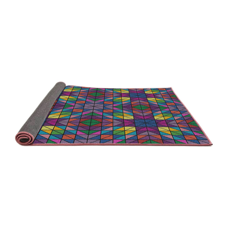 Tapis décoratif à motif géométrique mauve sappington, Rond 6 pi