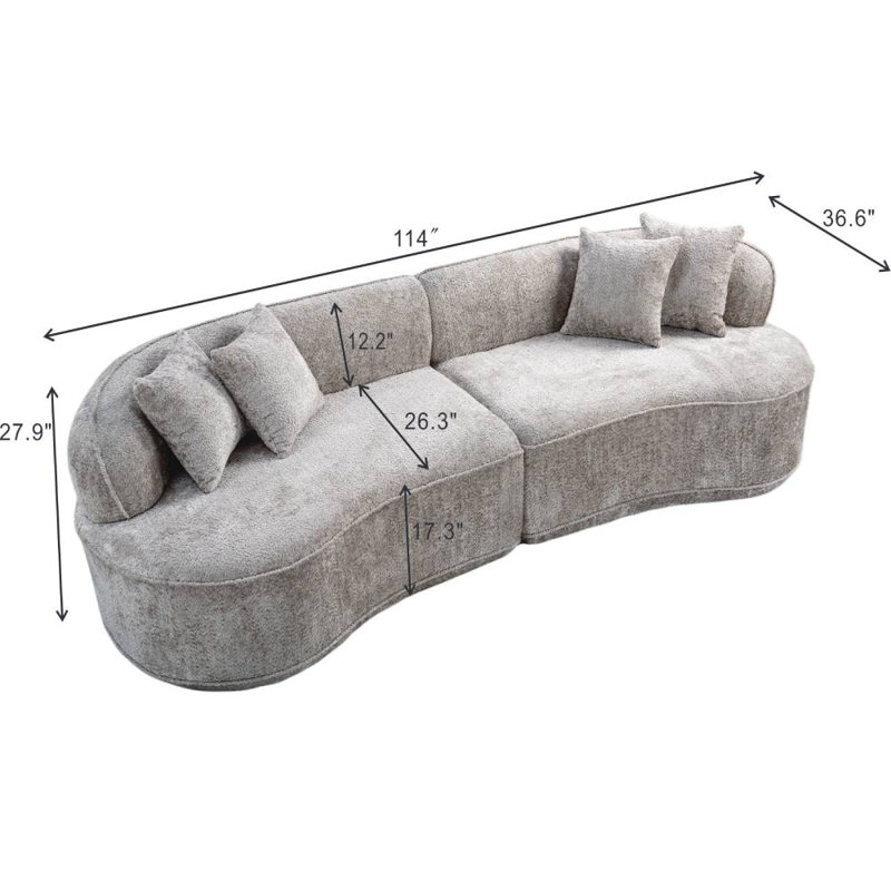 Canapé modulaire en L surdimensionné (brun clair), Polyester brun clair