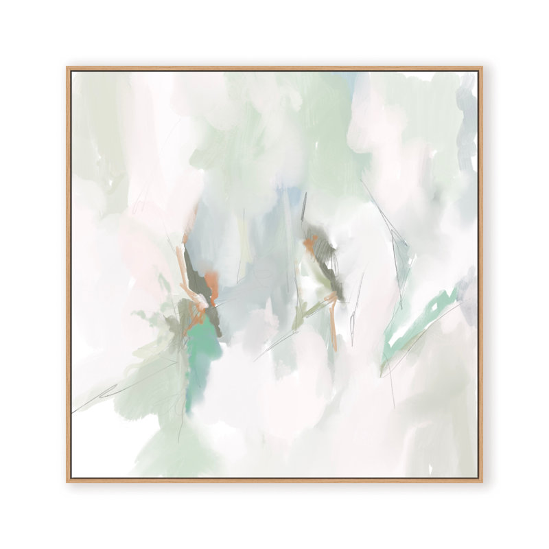 Abstract Coastal Bloom, 48" H x 48" W x 2.375" D, Framed Canvas, Beige