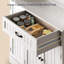 Garde-manger de 67 po de hauteur avec tablette pour micro-ondes, tiroir, armoire de rangement, support à vin, porte-gobelet, tablettes réglables et ensemble anti-basculement