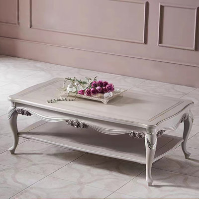 Table basse rectangulaire légère de luxe sculptée
