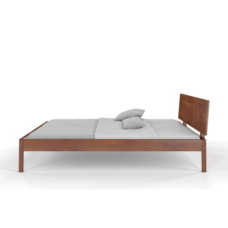 Ahley Solid Wood Bed, European Single (90 x 200cm), Walnut