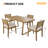 4 - Person Acacia Wood Patio Dining Set With Rectangular Table-711614506