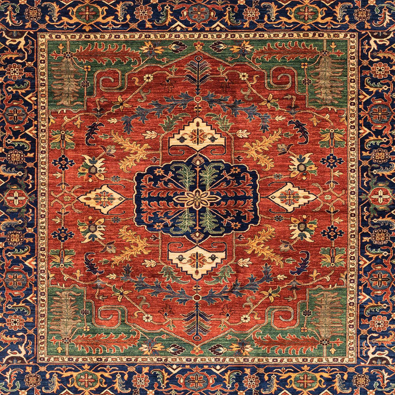 Abstract Indoor Rug, Square 6'