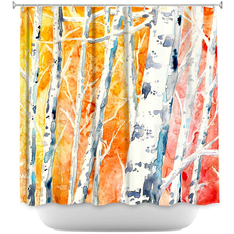 Falling for Colour Birch Trees Single Shower Curtain