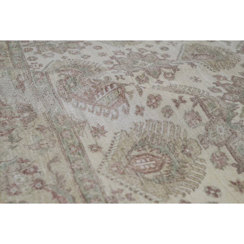 Hand-Knotted High-Quality Ivory Area Rug