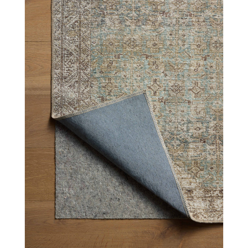 Amber Lewis x Loloi Cambria Aqua / Natural Area Rug, Runner 2'6" x 12'