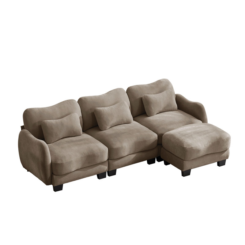 Canapé modulaire en L avec repose-pieds, Coffee