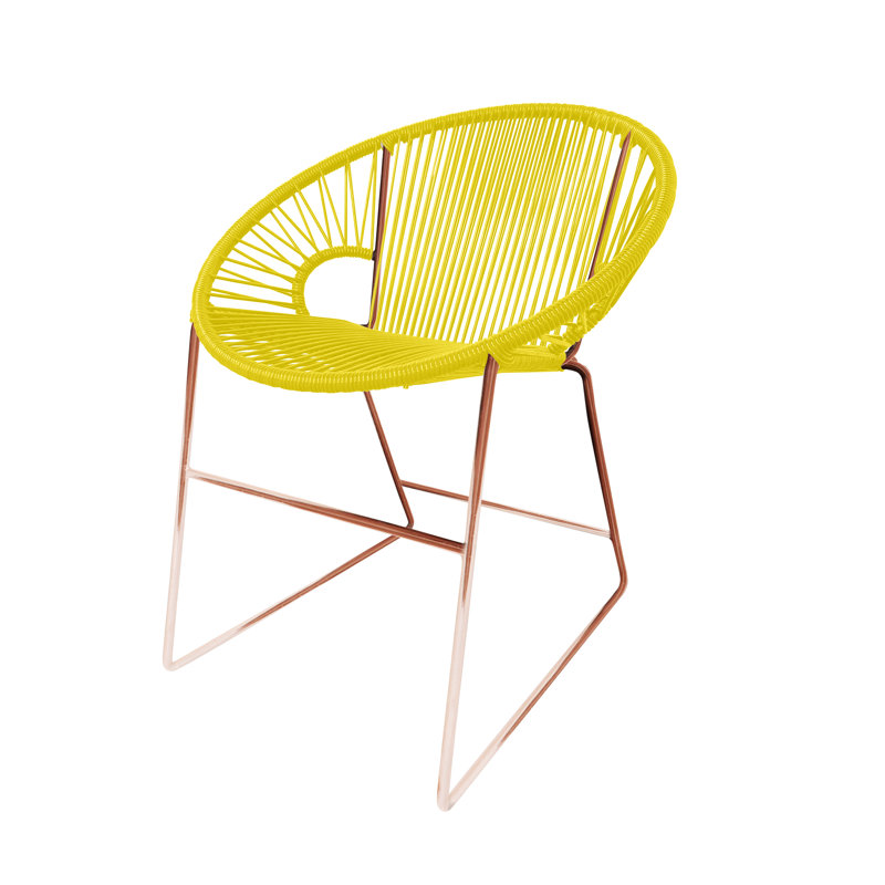 Chaise de patio Puerto, Jaune / cuivre