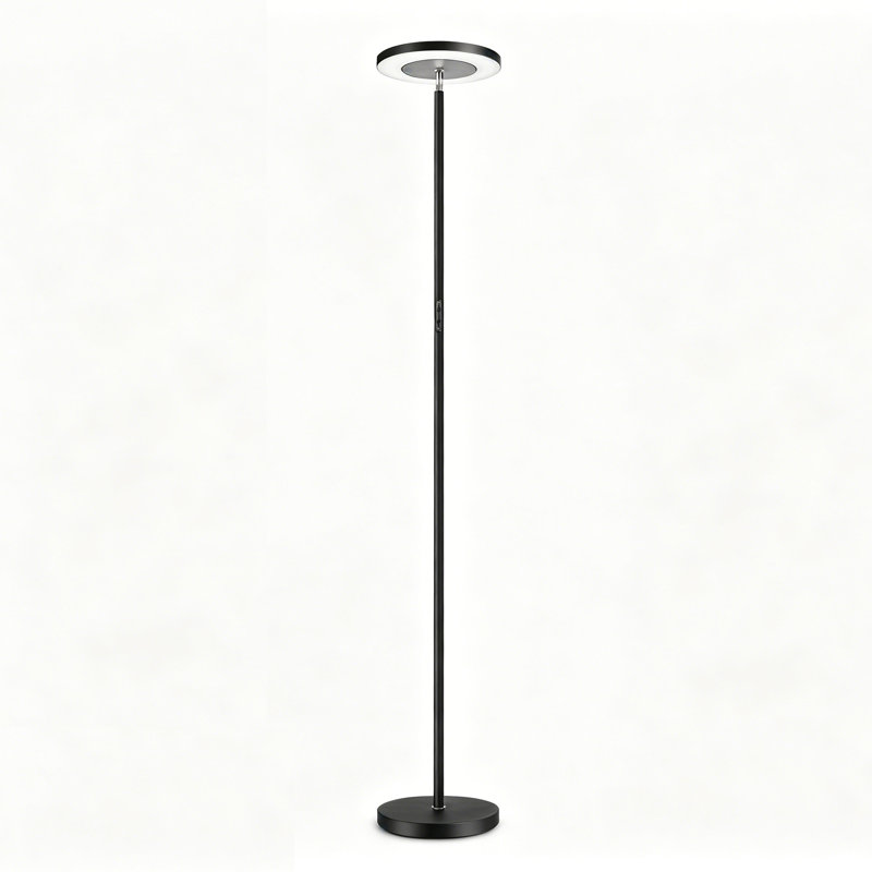 Lampe torchère et de lecture à DEL à intensité variable 71 po avec télécommande, éclairage double face Jernell, Gris argenté