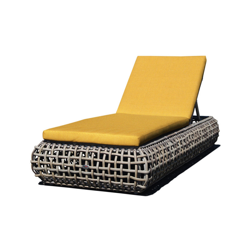 Dynasty Outdoor Chaise Lounge, Kubu Mushroom, Canvas Aruba Sunbrella® Canvas