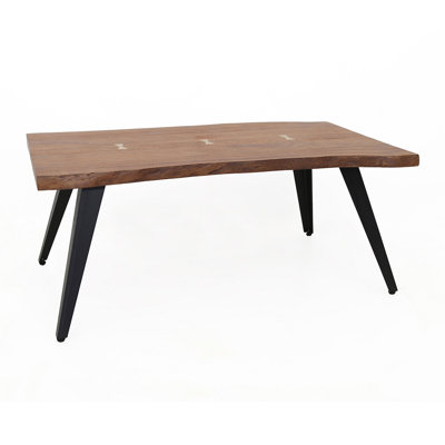 Table de salon 47 x 23,5 x 17,5 po, style 95% bois, avec pieds en bois et en métal, aspect moderne