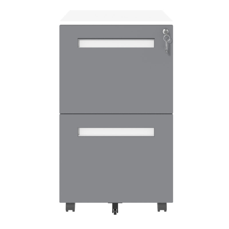 Classeur mobile entièrement en acier à 3 tiroirs avec serrure, capacité de 110 lb / tiroir, conception anti-basculement et roulettes à roulement en douceur pour le bureau / la maison, entièrement assemblé