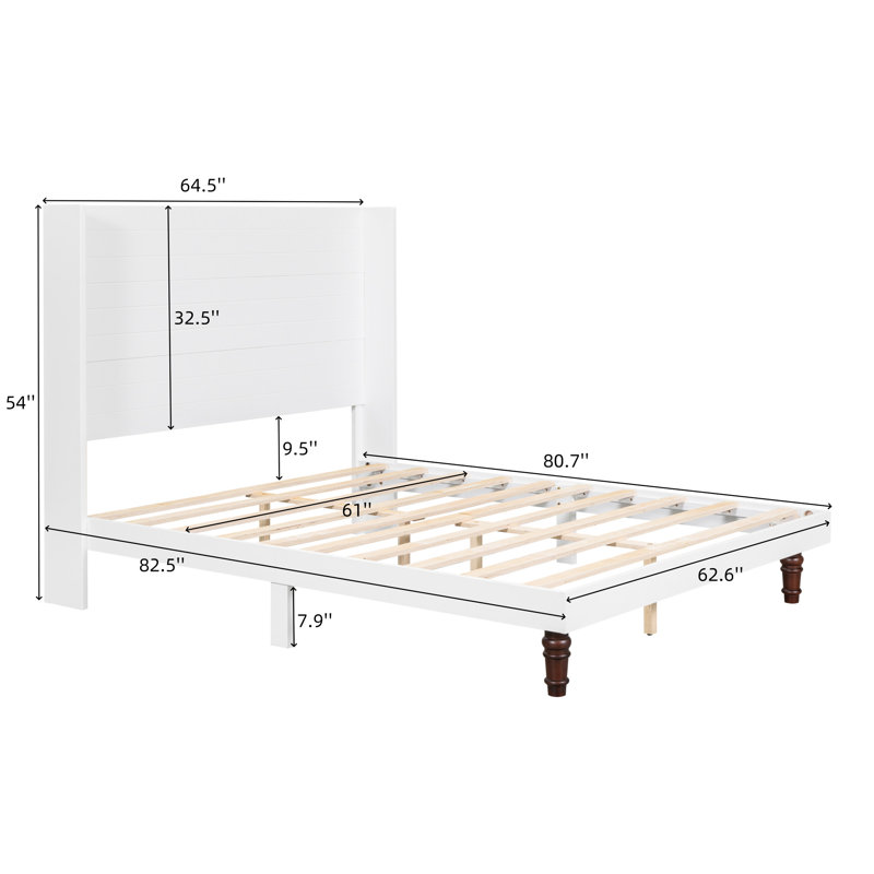Le grand lit de tête de lit grand, de 54 po de hauteur, blanc, offre un espace de lecture serein et confortable, fabriqué en contreplaqué de qualité, en bois d'hévéa, le pin blanc offre un espace de détente confortable et