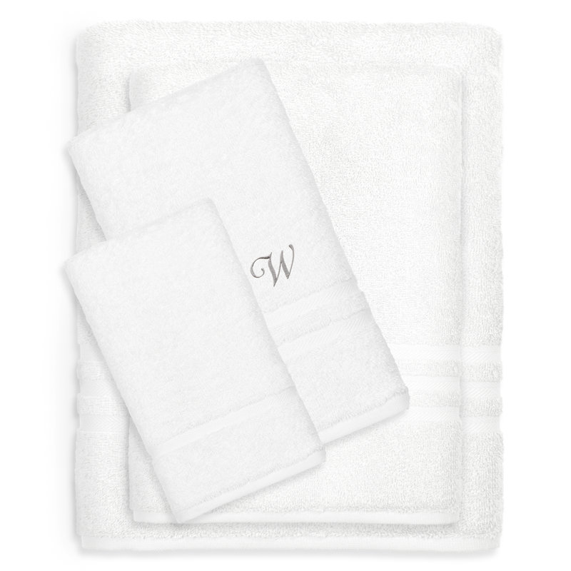 Ensemble de serviettes 4 pièces 100% coton Denzi, Blanc, W