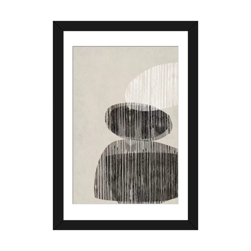 «N embossé II», reproduction sur toile, H 24 po x l 16 po x P 1 po, Papier beaux-arts encadré noir, Blanc