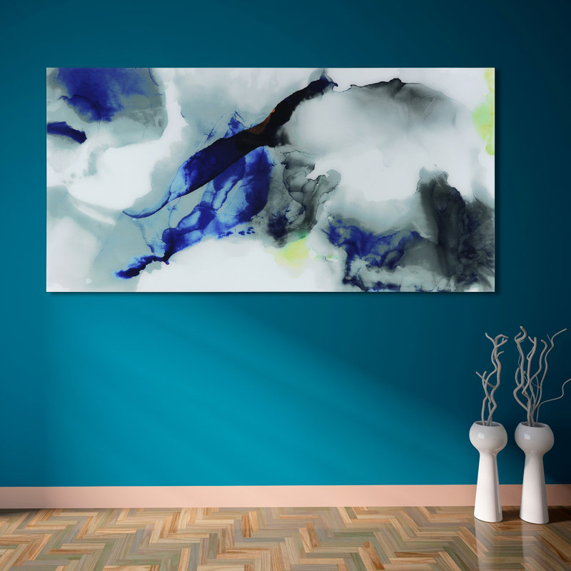 Blue Splash - impression sans cadre sur verre