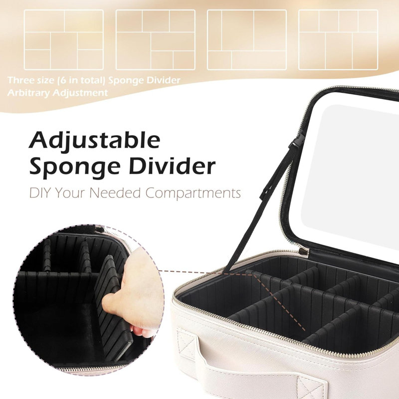 Trousse de maquillage avec miroir et trousse de voyage légère pour maquillage Trousse de rangement pour sacs à cosmétiques