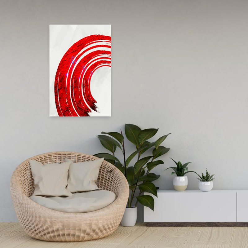 Zen Curves Red No 1 by Sannel Larson - Wrapped Canvas Print, 60.96 cm H x 40.64 cm W