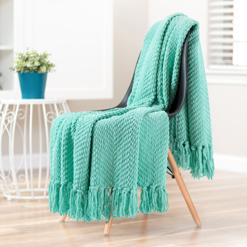 Textured Knitted Throw, 65" W x 50 L, Holiday