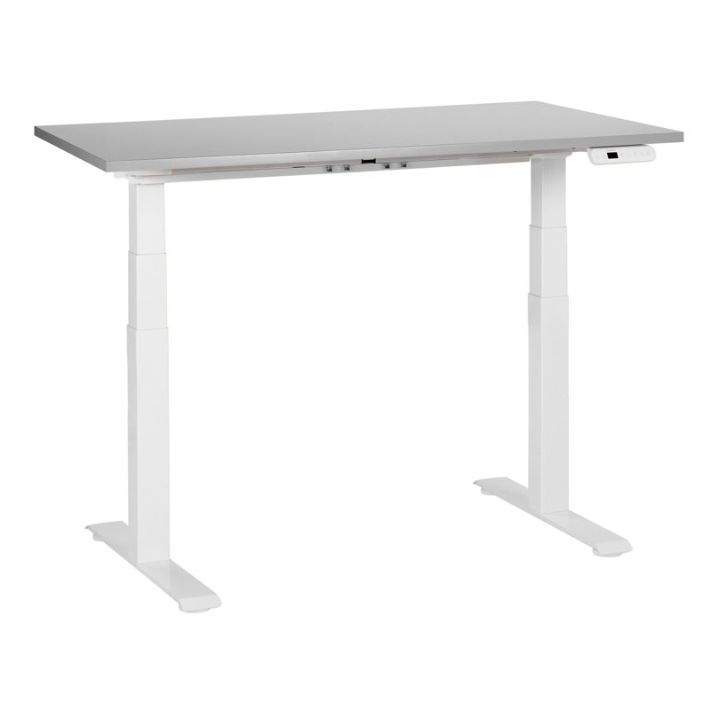Ashrith Adjustable Metal Base Standing Desk, Grey