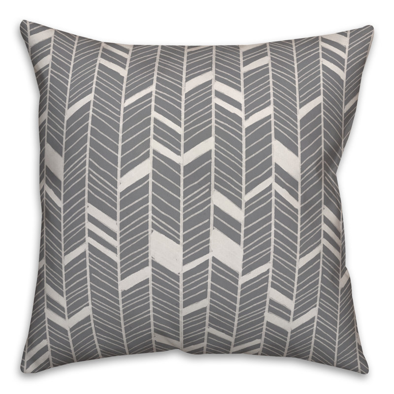Chevron Throw Pillow, Gray, 18" x 18"