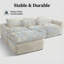 Canapé modulaire en L avec méridienne et mousse à mémoire de forme Corduroy-1278958490