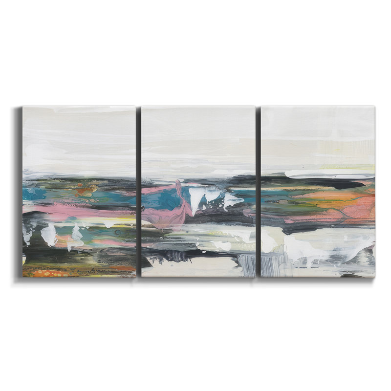 Pastel Western Vista II - Toile encadrée multi-pièces, H 27 po x l 54 po x P 2 po