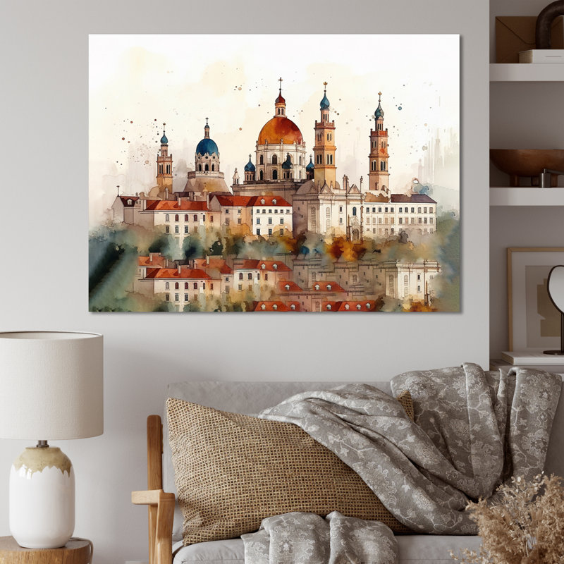 Rosegunde brun et blanc dans une splendeur dorée sur toile, H 12 po x l 20 po x P 1 po, Toile tendue