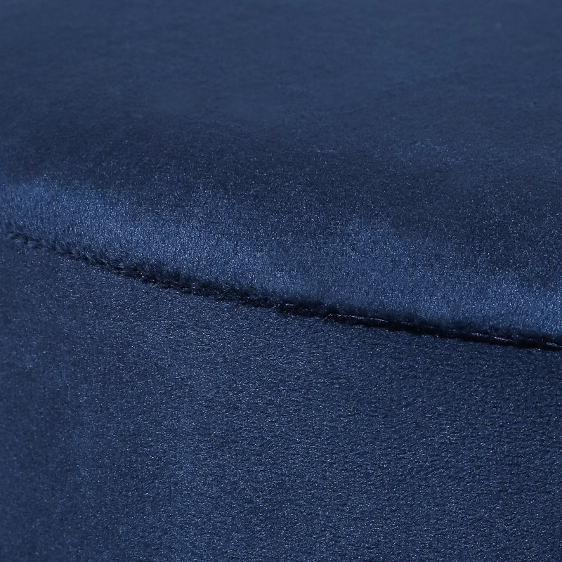 Repose-pieds rembourré de 16,14 po de largeur, Velours bleu foncé