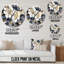 Horloge murale à motif floral blanc or et hortensia II-2065859291