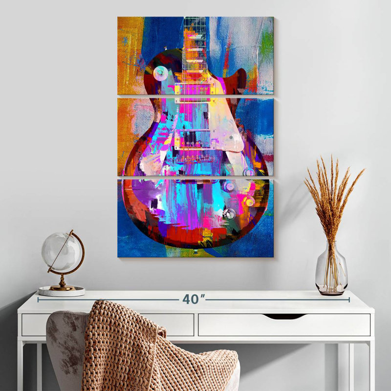 Abarca peint Les Paul, H 32 po x l 20 po