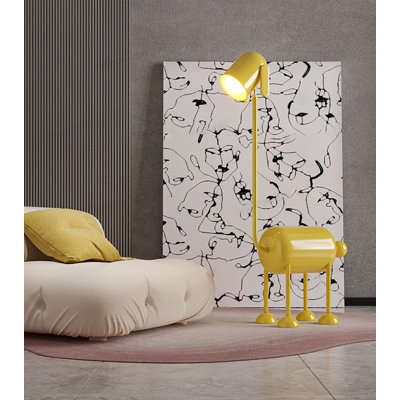 Whimsical Dog Sculpture Ambient Floor Ornament