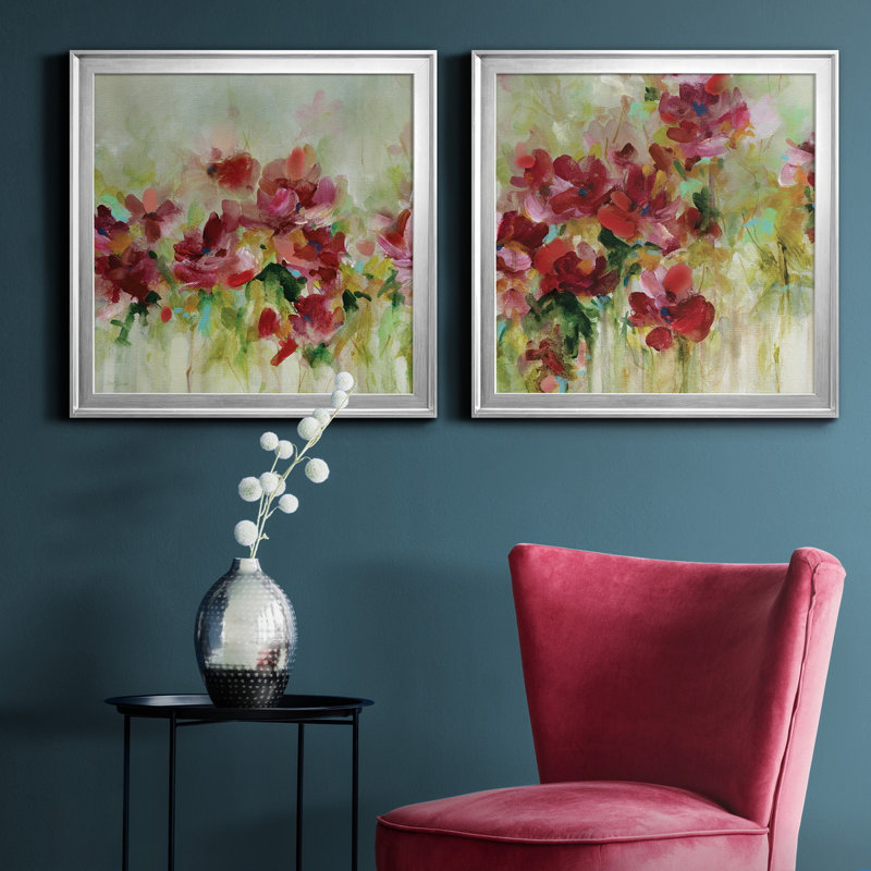 «Garden Play I», reproduction de photo sur toile 2 pièces, Argent, H 34,5 po x l 69 po x P 1,5 po