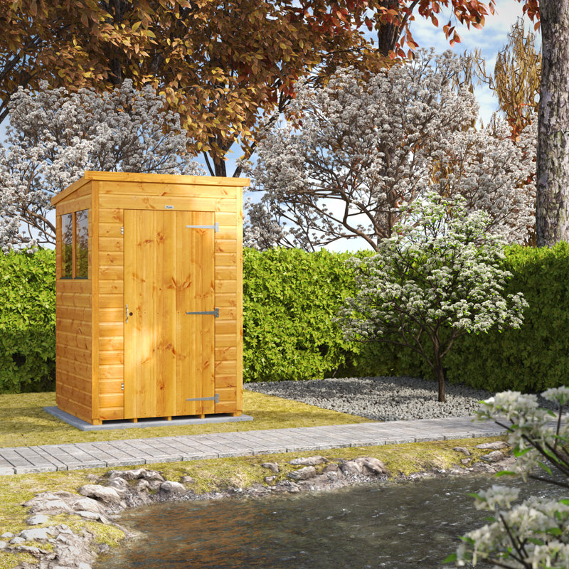 Powersheds 4 x 4ft Timber Tongue & Groove Pent Garden Shed