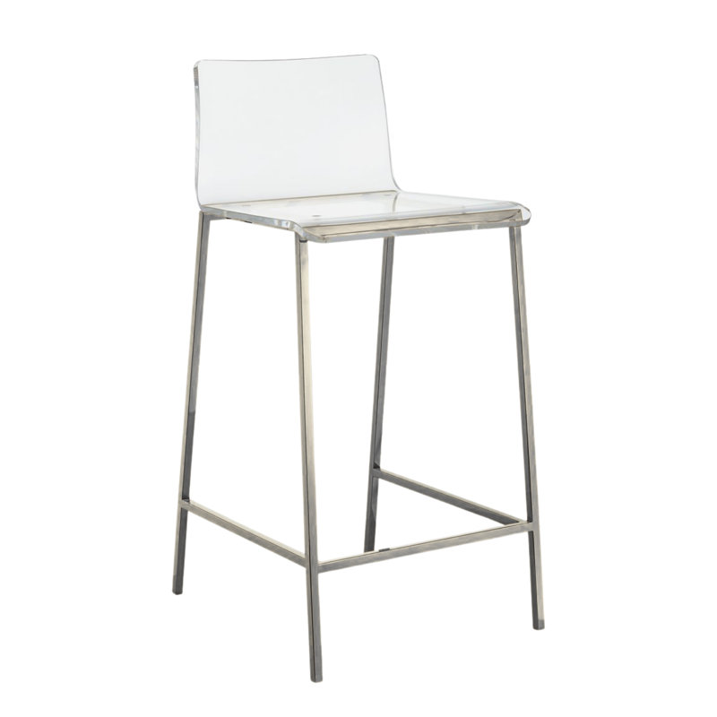 Acrylic Clear Cyrus Chloe Counter Stool, Chrome