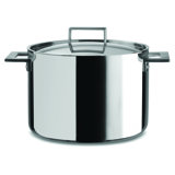 Attiva Deep Pot with Lid 9.45" - 6 Pieces - Stainless Steel