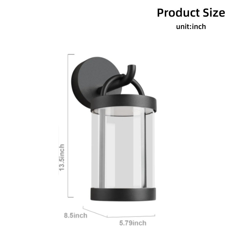 Outdoor Wall Light IP65 Waterproof LED Wall Light Classic Wall Light Circular Lighting Black, Black