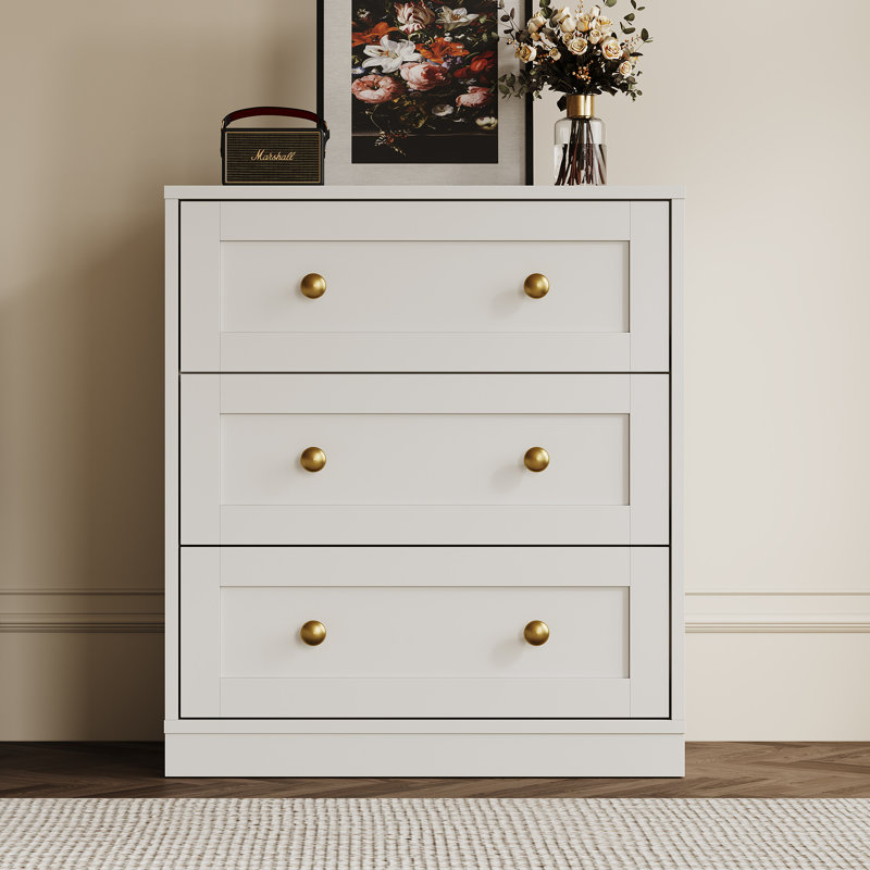 Commode 3 tiroirs Yokota, Blanc