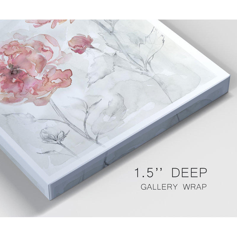 «Blush Botanical II», reproduction d'art sur toile tendue, H 48 po x l 32 po